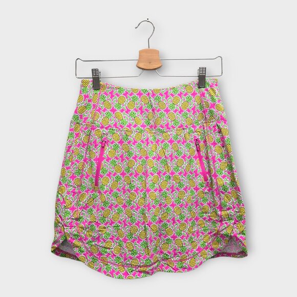 NWOT IBKUL Golf Women's Skort Pineapple Print (Pink/Green/Yellow) - Small - Picture 1 of 2